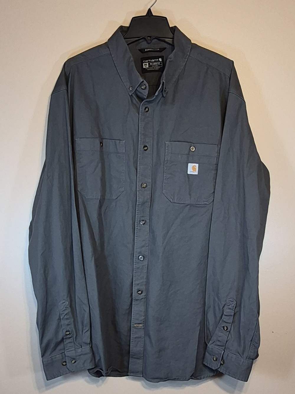 Carhartt Men’s Slate Gray Button-Down Rugged Flex Shirt